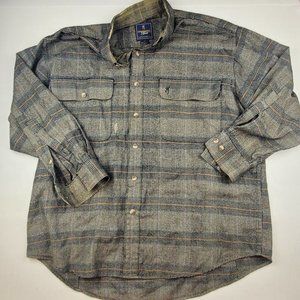 Browning Gold Traditional Outwear Gear Men's XL Gray Brown Plaid Vintage